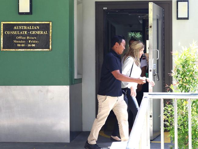 Schapelle Corby's sister Mercedes and Wayan Widiarta after visiting to Australian Cosulate General in Bali. Picture: News Corp Australia