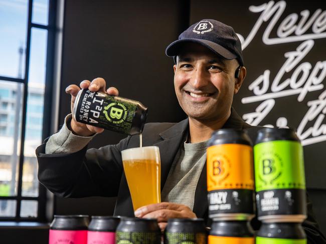 Denham D'Silva, Founder and Head Brewer at Barossa Valley Brewing at Stone and Chalk at Lot Fourteen, on August 8th, 2022, in Adelaide. Picture: Tom Huntley