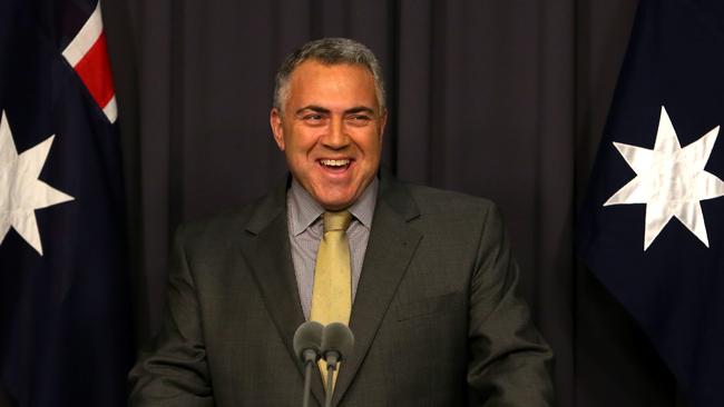 Treasurer Joe Hockey holding a press conference at Parliament House in Canberra. pic By Kym Smith