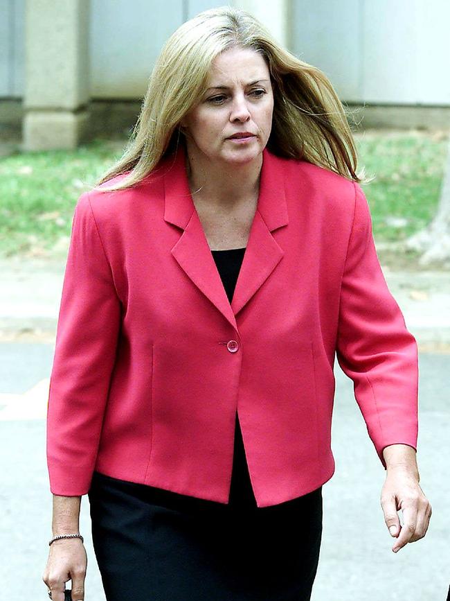 Chris Dawson’s former wife Joanne Curtis at a 2003 inquest into Lynette’s death. Picture: Troy Bendeich