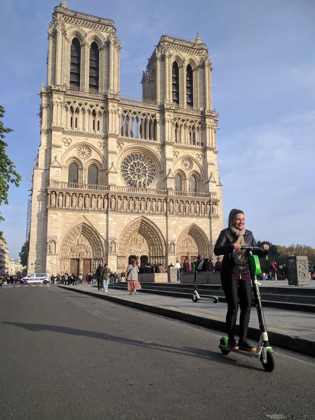 As tourists milled about the Notre-Dame, no one suspected it would soon be engulfed in flames. Picture: Supplied