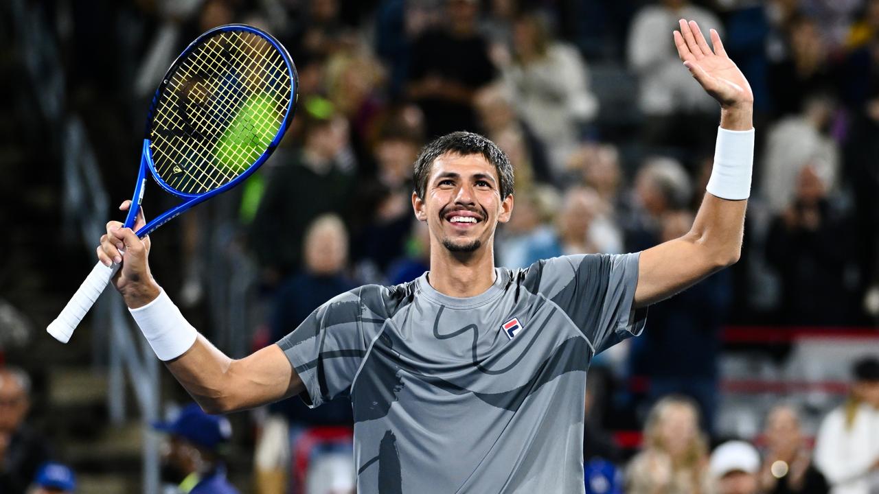 MONTREAL, CANADA - AUGUST 11: Alexei Popyrin of Australia celebrates a 7-6, 6-3 victory against Sebastian Korda of the United States in the Men's singles semifinal round match during Day Six of the ATP Masters 1000 National Bank Open at Stade IGA on August 11, 2024 in Montreal, Canada. (Photo by Minas Panagiotakis/Getty Images)