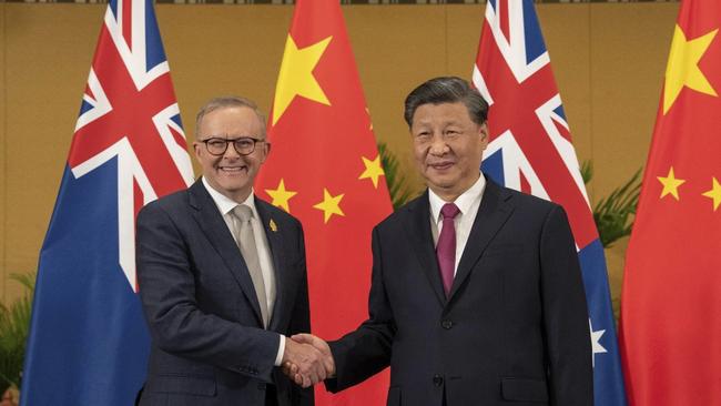 Prime Minister Anthony Albanese and Chinese President Xi Jinping. Picture: Twitter