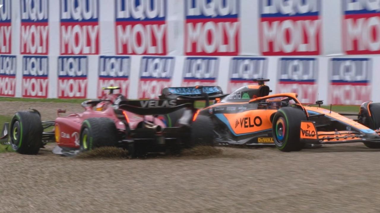 Daniel Ricciardo and Carlos Sainz got tangled up.