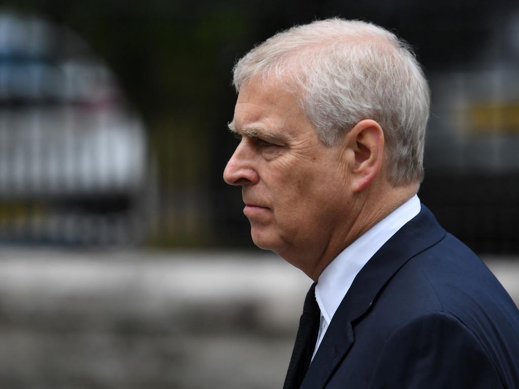 A solemn Prince Andrew joined other members of the royal family at a church service near Balmoral. Picture: AFP