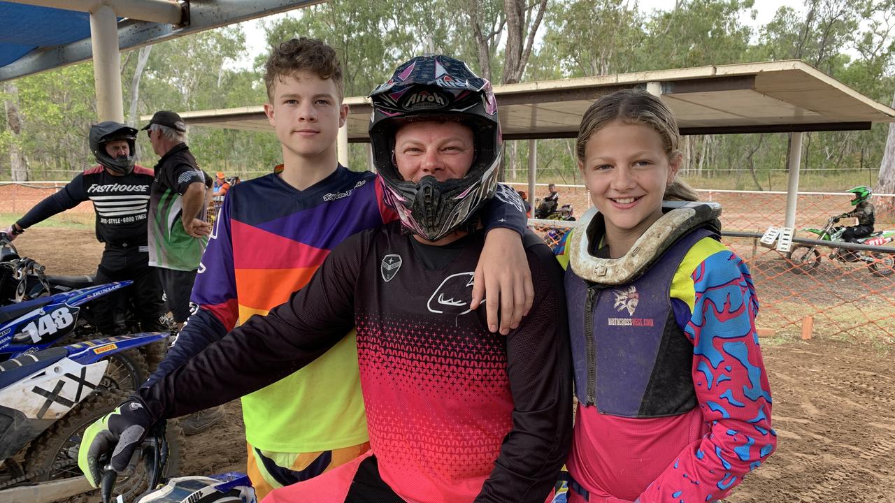 Tom, Geoff and Ella Gleeson enjoy Father's Day at the Rockhampton Motocross Club's fifth Club Day