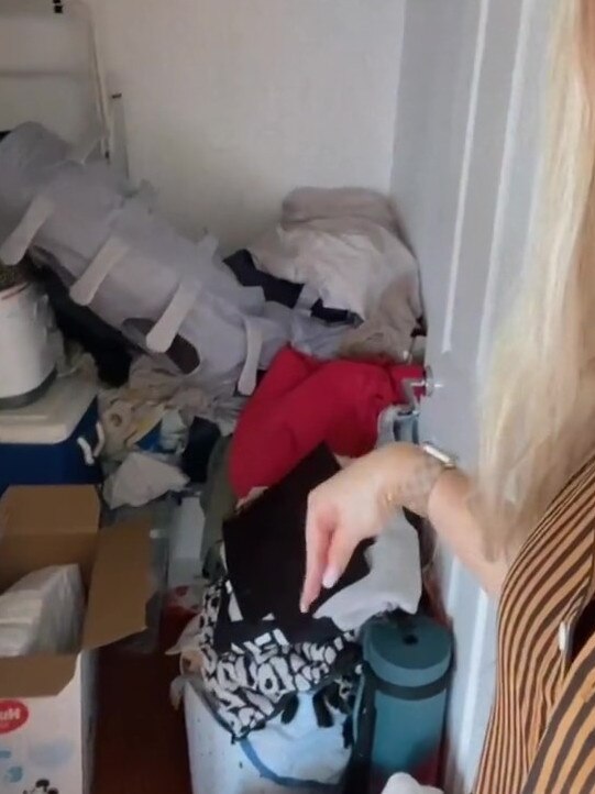 The mum said she was criticised for a messy linen cupboard. Picture: TikTok