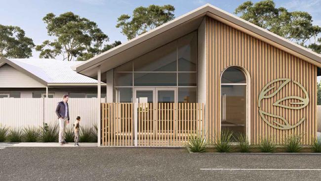 An artist impression of a new childcare centre planned for St Martin De, Porres Catholic school in Sheidow Park. Picture: ON Architecture