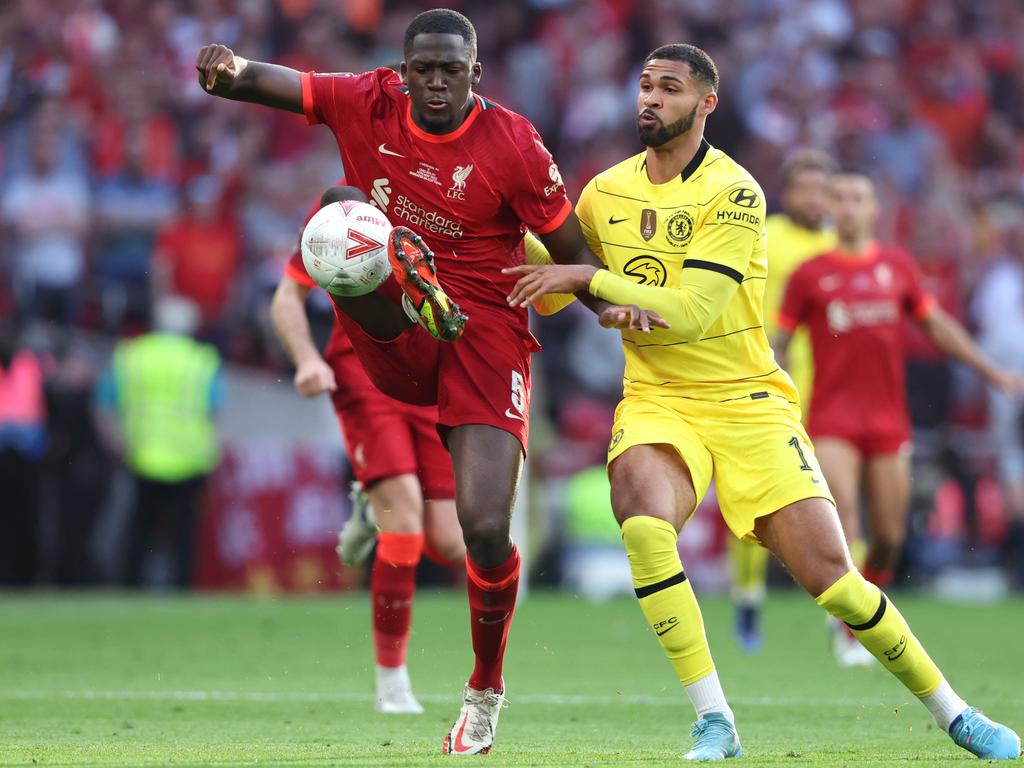 Ibrahima Konaté has been a useful addition to Liverpool’s back three. Picture: Matthew Ashton - AMA/Getty Images