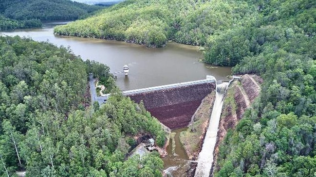 An aerial photo of the existing Clarrie Hall Dam.