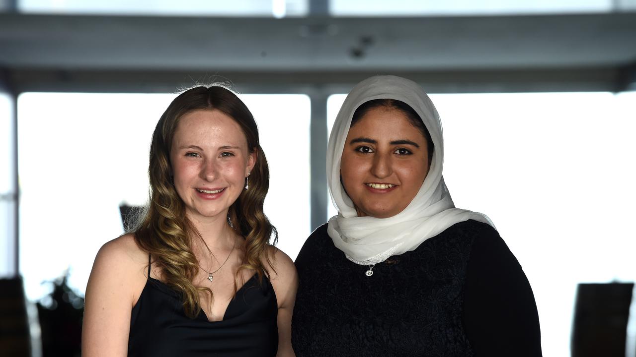 Emmy Parker and May Musavi at the Northern Bay College Graduation. Picture: David Smith