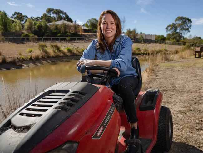 Treasurer Jaclyn Symes needs to prove there’s a steady hand on the wheel in Victoria. Picture: Jason Edwards
