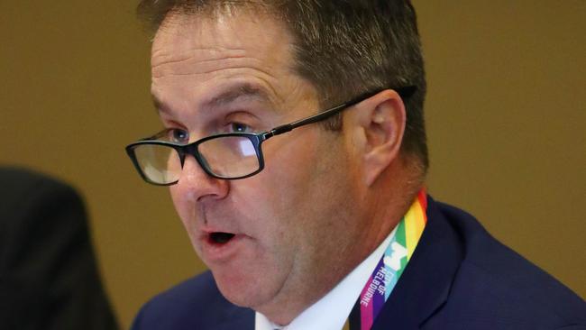 Melbourne City council chief executive Justin Hanney during the council meeting. Aaron Francis/The Australian