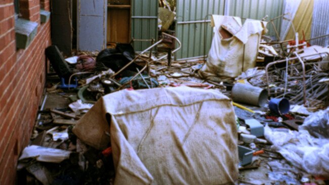 Rubbish and damage in yard of Housing Trust house. (Pic: Housing Trust)