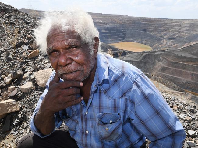 Waanyi traditional owner Henry Aplin at the old Century zinc open-cut mine in NW Queensland. Picture: Brian Cassey