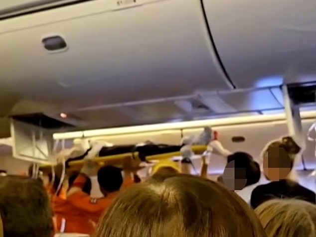 Images from inside Singapore Airlines flight SQ321. The flight from London Heathrow was forced to divert to Bangkok after experiencing severe turbulence while entering airspace in the region. Twitter