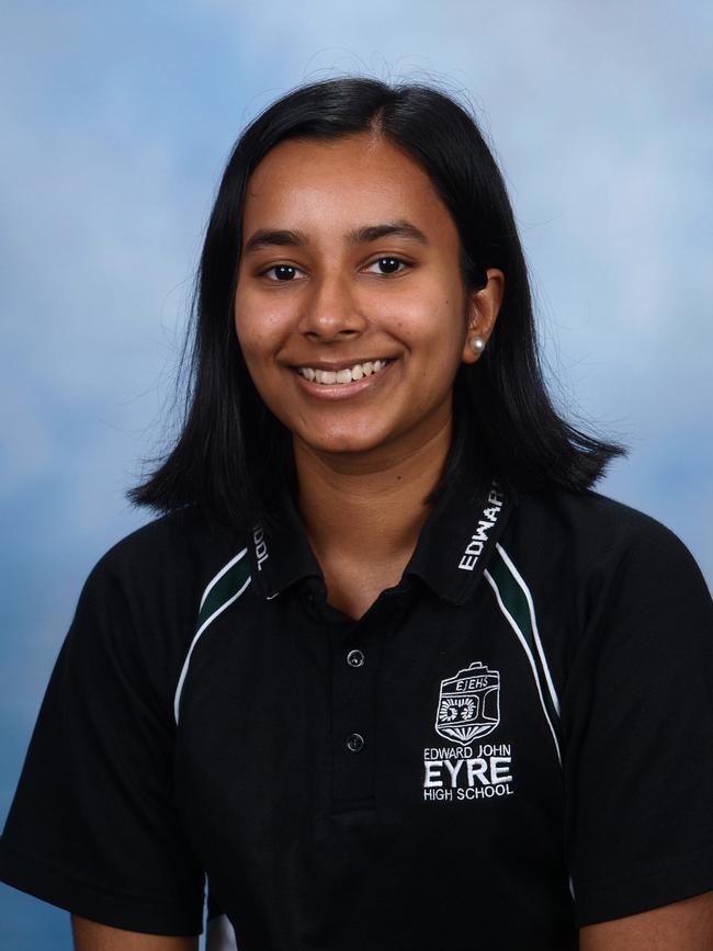 Pany Virdi, dux of Edward John Eyre High School in Whyalla. Picture: Edward John Eyre High School