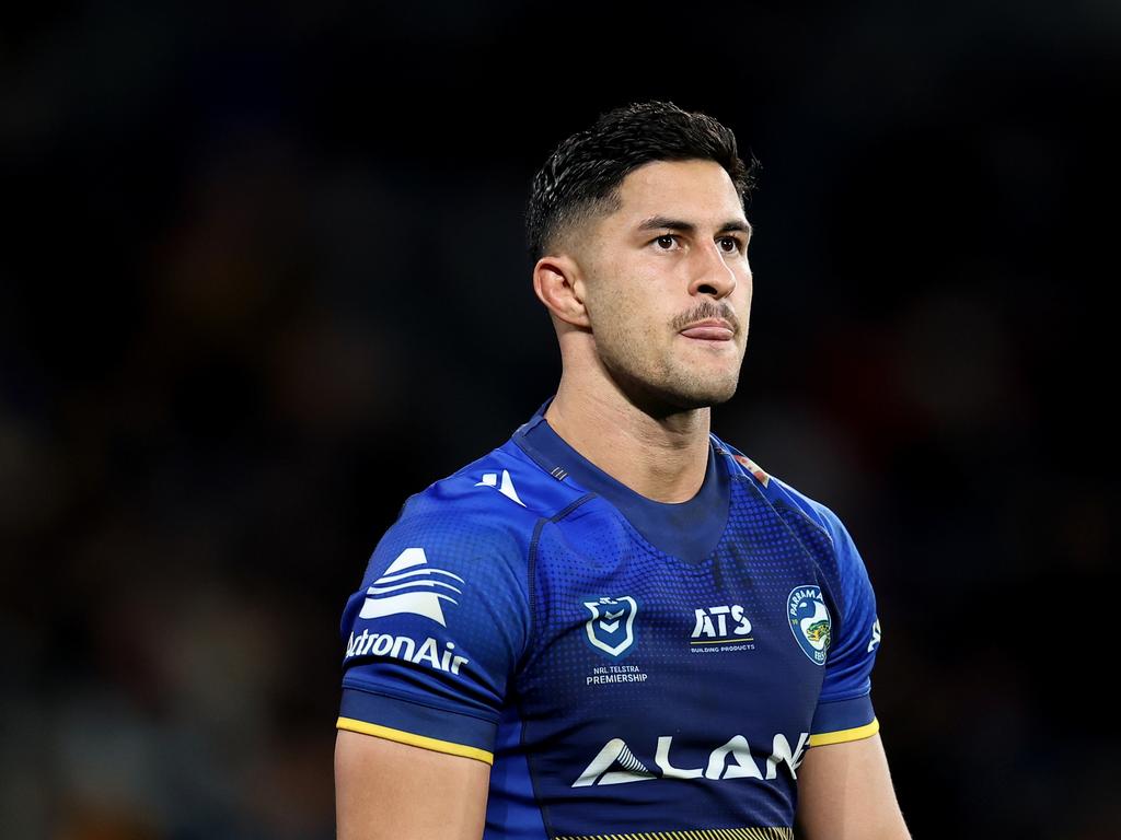 Parramatta Eels star Dylan Brown opens up on new coach Jason Ryles, his return from injury, the loss of Clint Gutherson and his future at the club. Picture: Getty Images