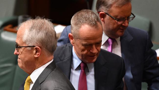 Malcolm Turnbull, Bill Shorten and Anthony Albanese during Question Time last week. Picture: AAP