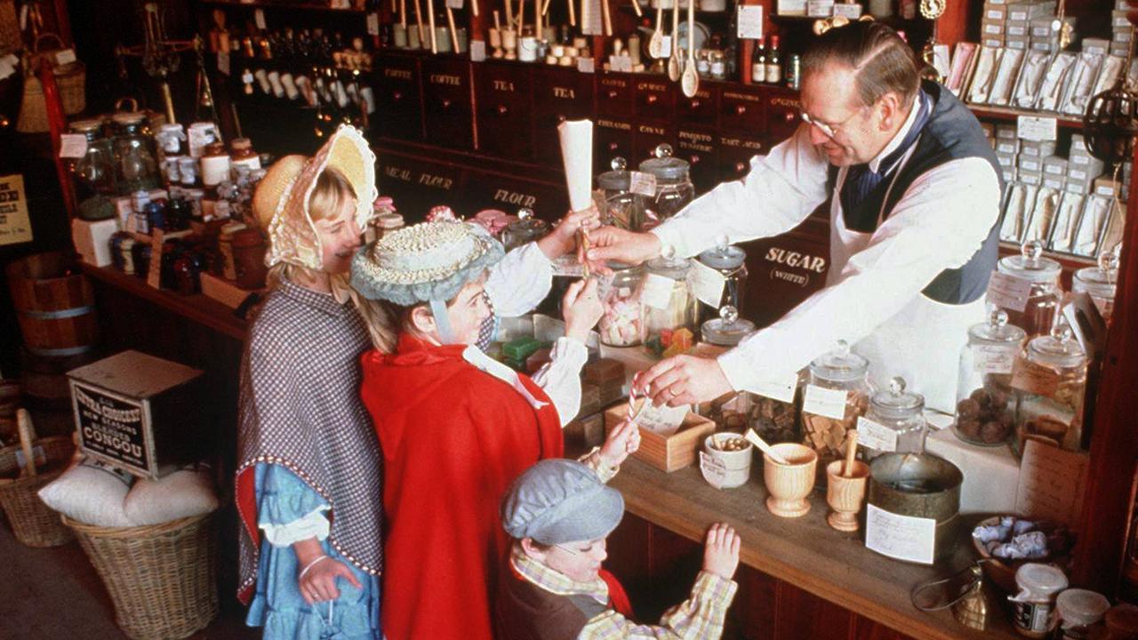 Lollies and other treats were for days when someone in the family had found a lot of gold. At the lolly shop, Sovereign Hill, Ballarat.