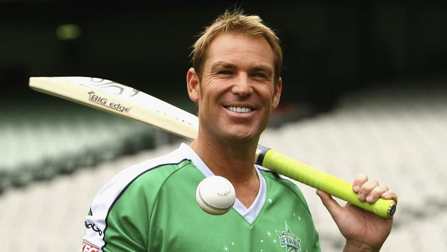 MELBOURNE, AUSTRALIA - NOVEMBER 08:  Shane Warne poses for photos after speaking to the media during a Melbourne Stars Twenty20 Big Bash League announcement at Melbourne Cricket Ground on November 8, 2011 in Melbourne, Australia.  (Photo by Robert Prezioso/Getty Images)