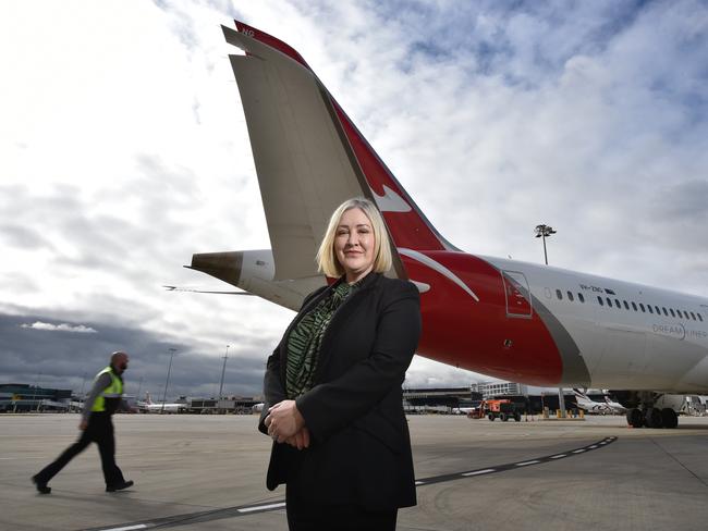 Melbourne Airport chief executive Lorie Argus says and airport rail link is critical. Picture: NCA NewsWire / Nicki Connolly