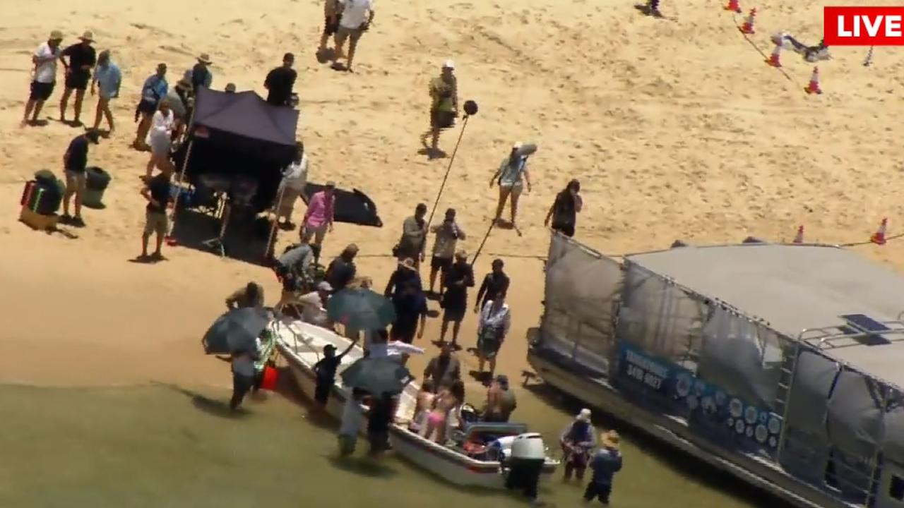 Filming on Tangalooma Moreton Island in December. Photo Supplied 9 News