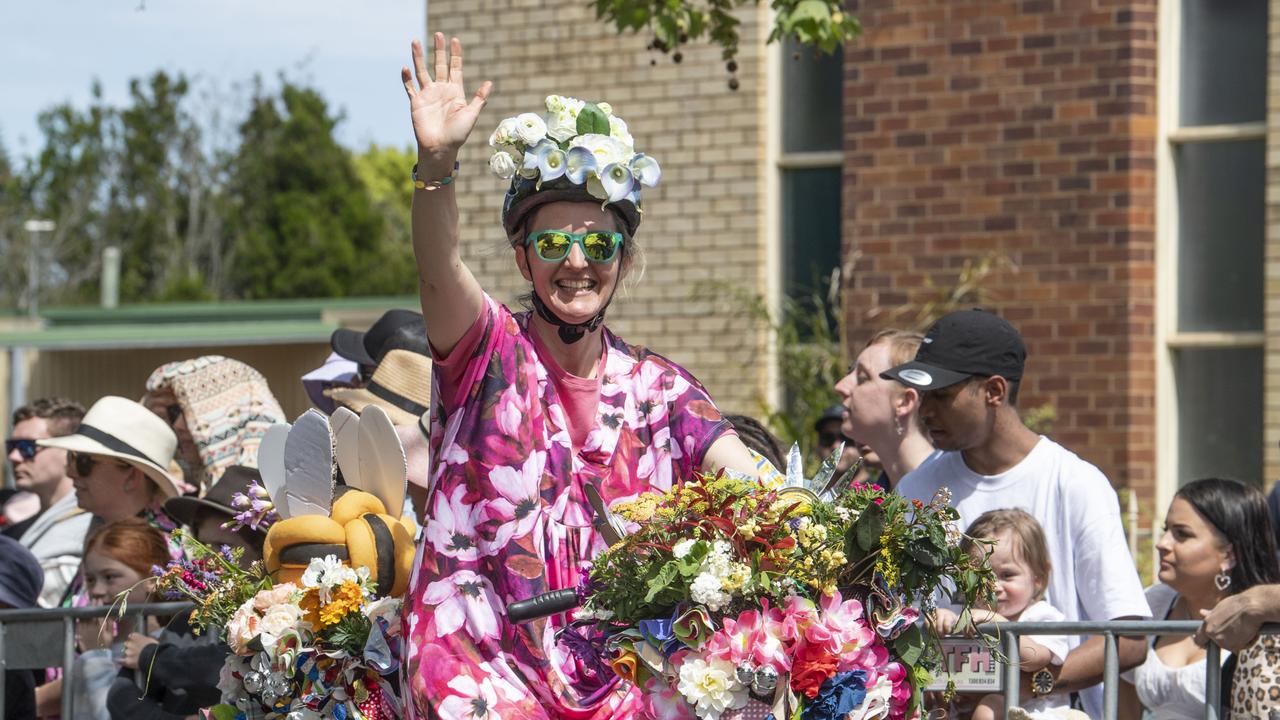 Kushla Gale. Toowoomba for climate action float in the Grand Central Floral Parade. Saturday, September 17, 2022. Picture: Nev Madsen.