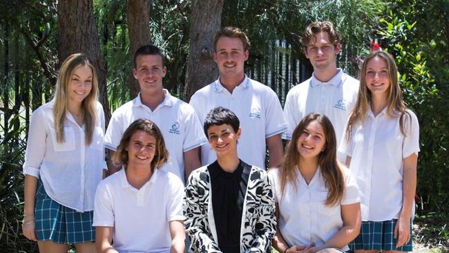 Byron Bay High School's High Achievers with principal Janine Marcus.