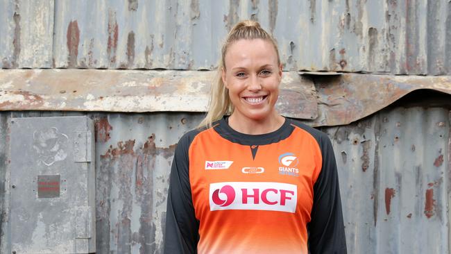 Giants midcourter Kim Green will play her 200th game against the Vixens in round two of Super Netball on Sunday. Pic: Jonathan Ng