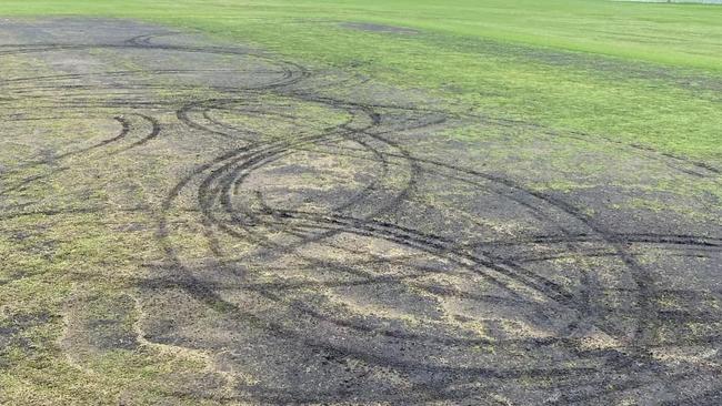 Tullamarine Cricket Club's pitch was wrecked on Sunday morning/Saturday night. Picture: Supplied