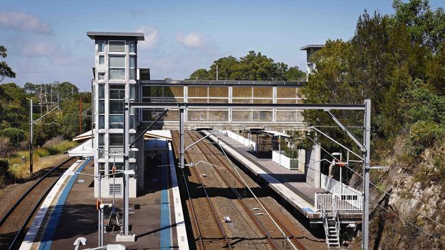 Scene images from Berowra train station after a couple was hit and killed by a freight train just after midnight. Picture: NCA NewsWire/ Sam Ruttyn