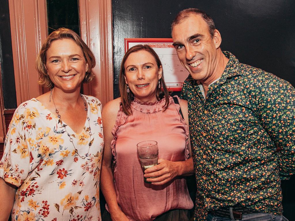 Sarah Hales, Rachel Bowman and Stan Moffat at The Spotted Cow reopening in Toowoomba. Socials: Damien Anthony Rossi | Picture: Ali Rasoul