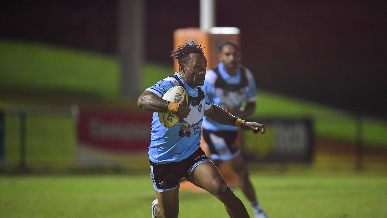 Northern Sharks fullback Cooper Segeyaro was a standout despite his side’s loss to the Darwin Brothers. Picture: Pema Tamang Pakhrin