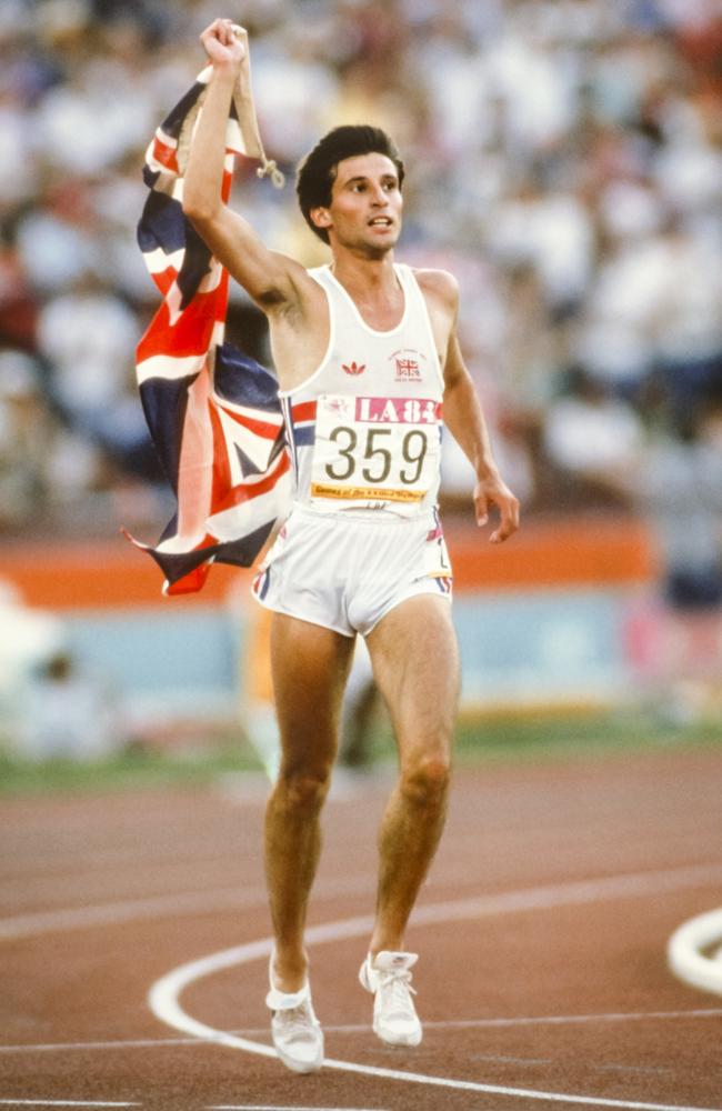 Sebastian Coe takes gold in the 1500m at the 1984 Los Angeles Olympics.