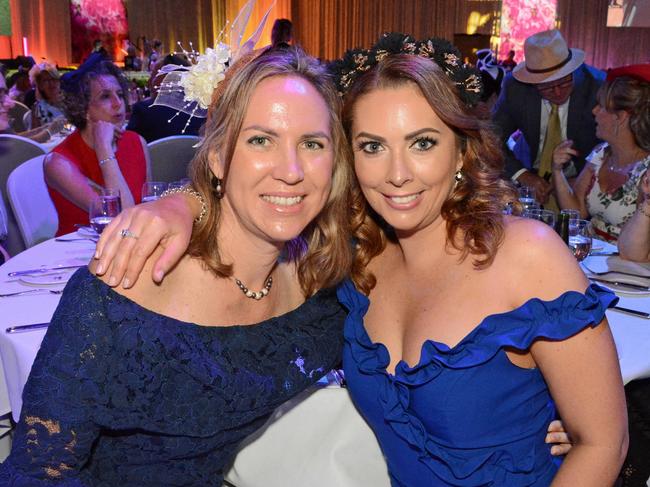 Bree Cullen and Erin Brown at Melbourne Cup celebrations at GCCEC, Broadbeach. Picture: Regina King.