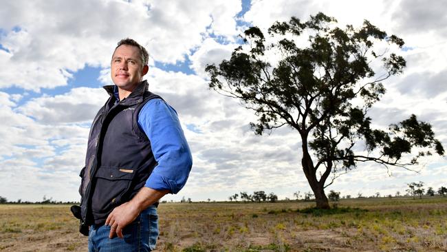 Moree Farmer Oscar Pearse on his property near Moree. Picture: Paul Mathews