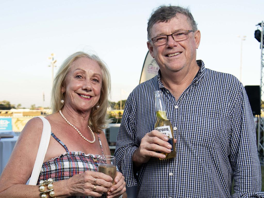 Maggi Wilms and Ron Newman at the launch of the Darwin Cup Carnival at the Darwin Turf Club. Picture: Keri Megelus