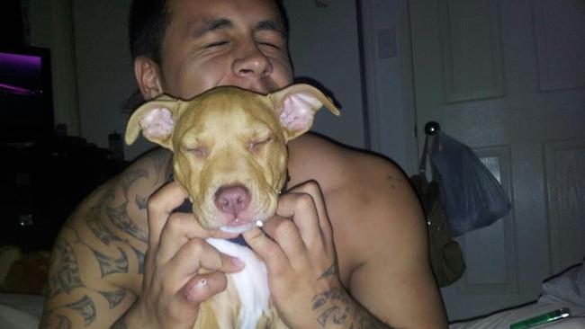 Lionel Patea with the couple’s puppy. Photo: Facebook