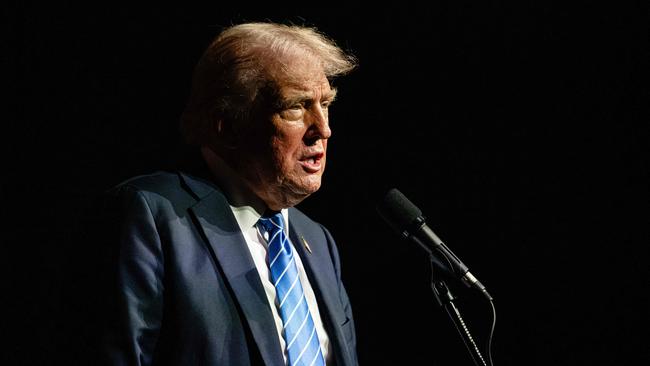 Former President and 2024 Republican presidential candidate Donald Trump gives a keynote speech on the third day of the Bitcoin 2024 conference. Picture: Jon Cherry / GETTY IMAGES NORTH AMERICA / Getty Images via AFP