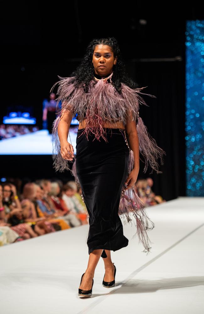 2024 Country to Couture at the Darwin Convention Centre showcases hand-designed First Nations fashion. Picture: Pema Tamang Pakhrin