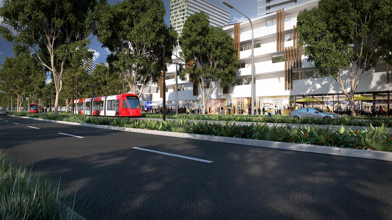 Artist's impression of the light rail at Camellia. The handling of a land deal in the area has been referred to ICAC.