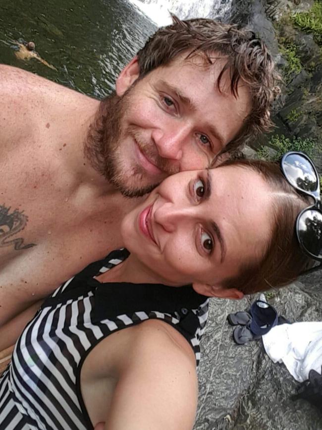 Zac Feeney with his long term girlfriend of four years Jess Donald at Crystal Cascades in Cairns.