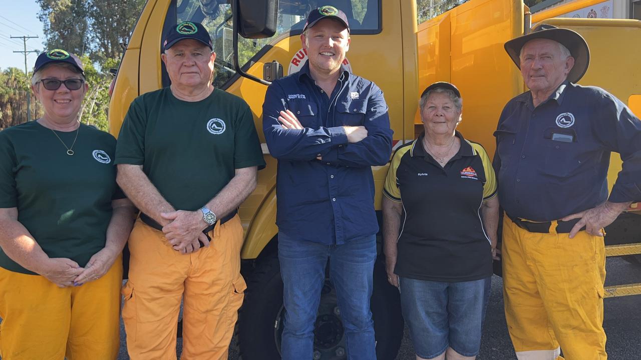 Cungulla Rural Fire Brigade with Tracy Harney, Bryan Dowd, Div 10 councillor Brady Ellis, Sylvia Harney, and Kev Harney.