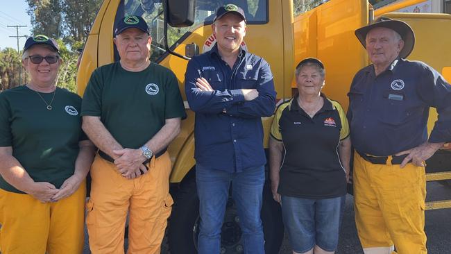 Cungulla Rural Fire Brigade with Tracy Harney, Bryan Dowd, Div 10 councillor Brady Ellis, Sylvia Harney, and Kev Harney.