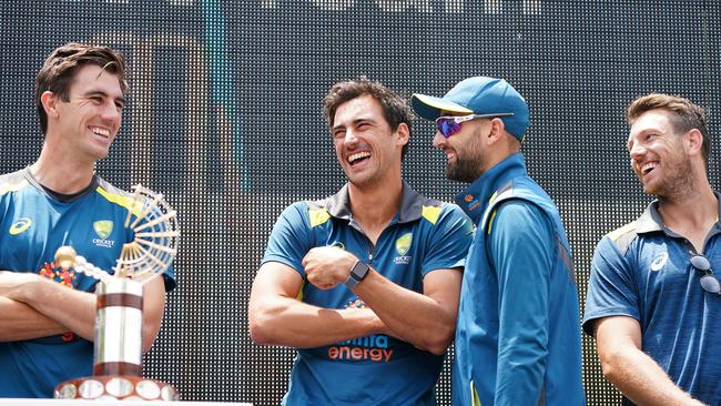 Pat Cummins, Mitchell Starc, Nathan Lyon and James Pattinson... along with Josh Hazlewood (injured), Australia has a rock solid bowling attack. Picture: AAP