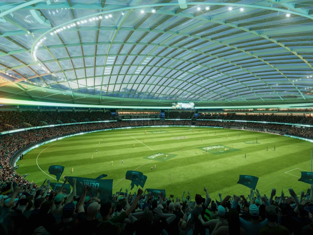 Picture of the proposed Macquarie Point stadium, home of the Tasmanian Devils.