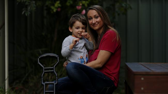 ‘I’d be working until midnight most nights just trying to get things done while my son was sleeping,’ says Abbie White, with son Jayden Brown. Picture: Nikki Short