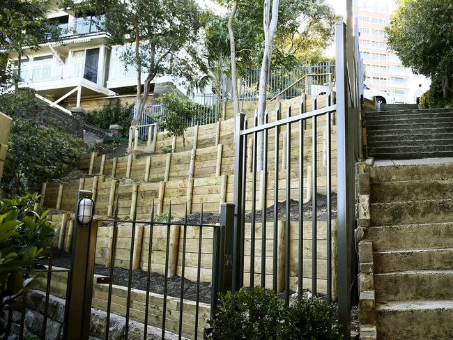 Mr Crichton  annexed, landscaped and fenced a piece of public owned land near his home. Picture: John Appleyard