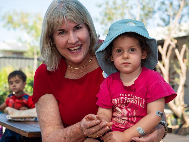 Chief Minister Eva Lawler and Ada Broome celebrate Early Learning Matters Week, 2024.Picture: Pema Tamang Pakhrin